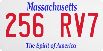 MA license plate 256RV7