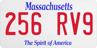MA license plate 256RV9