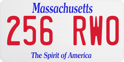 MA license plate 256RW0