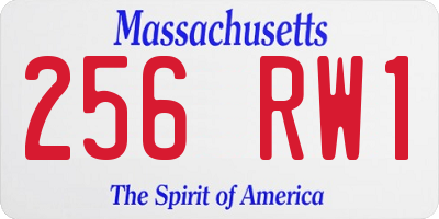 MA license plate 256RW1
