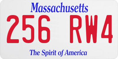 MA license plate 256RW4