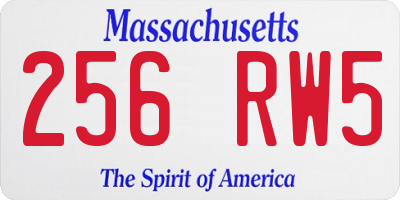 MA license plate 256RW5