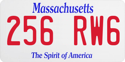 MA license plate 256RW6
