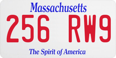 MA license plate 256RW9