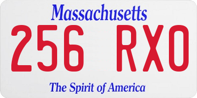 MA license plate 256RX0
