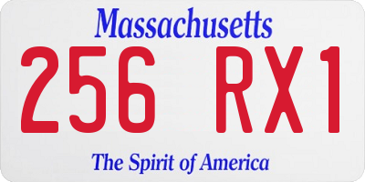 MA license plate 256RX1