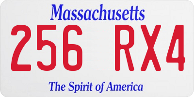 MA license plate 256RX4
