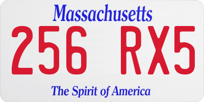 MA license plate 256RX5