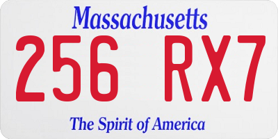 MA license plate 256RX7