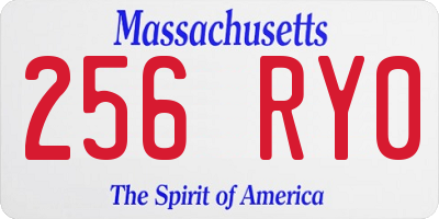 MA license plate 256RY0