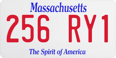 MA license plate 256RY1