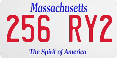 MA license plate 256RY2