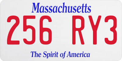 MA license plate 256RY3