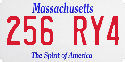 MA license plate 256RY4