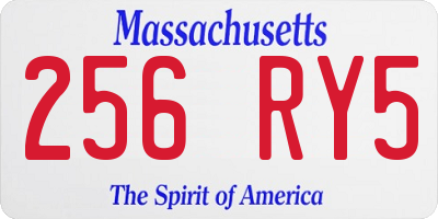 MA license plate 256RY5