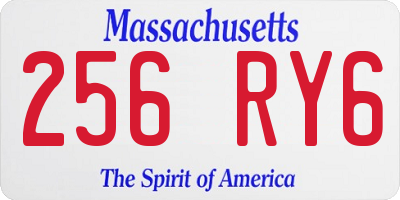 MA license plate 256RY6
