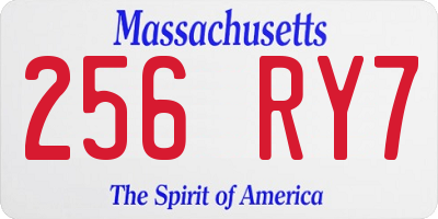 MA license plate 256RY7