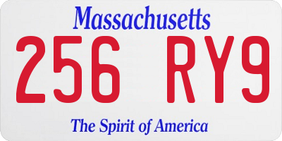 MA license plate 256RY9