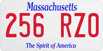MA license plate 256RZ0