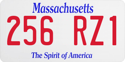 MA license plate 256RZ1