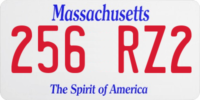 MA license plate 256RZ2