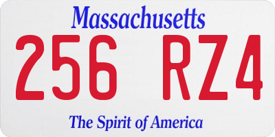 MA license plate 256RZ4