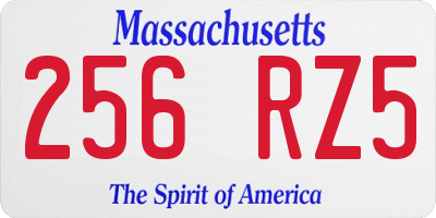 MA license plate 256RZ5