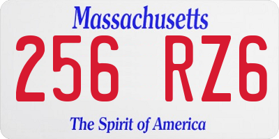 MA license plate 256RZ6