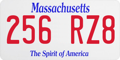 MA license plate 256RZ8