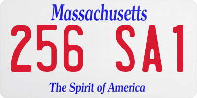 MA license plate 256SA1
