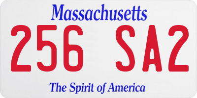 MA license plate 256SA2