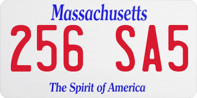MA license plate 256SA5