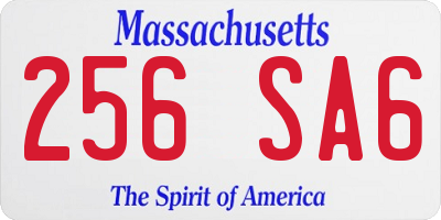 MA license plate 256SA6