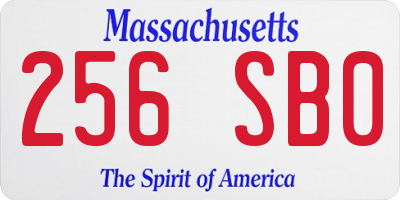 MA license plate 256SB0