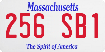 MA license plate 256SB1