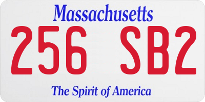 MA license plate 256SB2