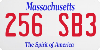 MA license plate 256SB3