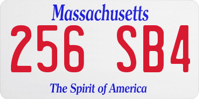 MA license plate 256SB4