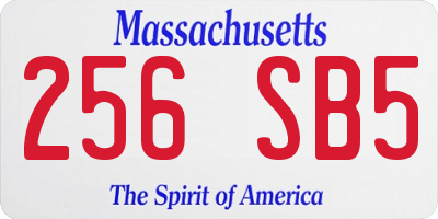 MA license plate 256SB5