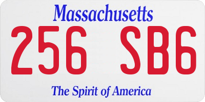 MA license plate 256SB6