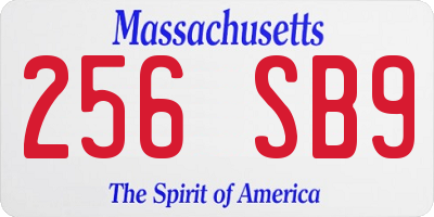 MA license plate 256SB9