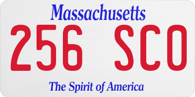 MA license plate 256SC0