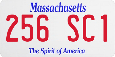 MA license plate 256SC1