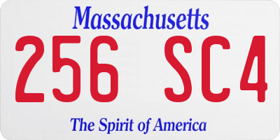 MA license plate 256SC4