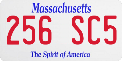 MA license plate 256SC5