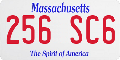 MA license plate 256SC6
