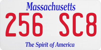MA license plate 256SC8