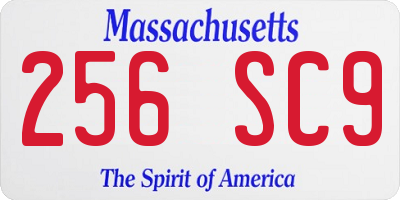 MA license plate 256SC9