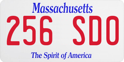 MA license plate 256SD0