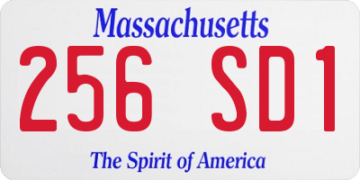MA license plate 256SD1
